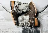 Cowhide square toe boots 9